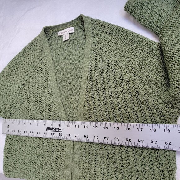 Coldwater Creek Women Open Front Textured Knitted Cardigan Sweater Small 8 Green - Picture 8 of 8